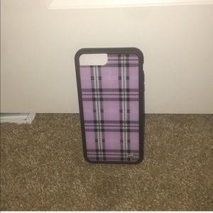 Wildflower purple plaid phone case
